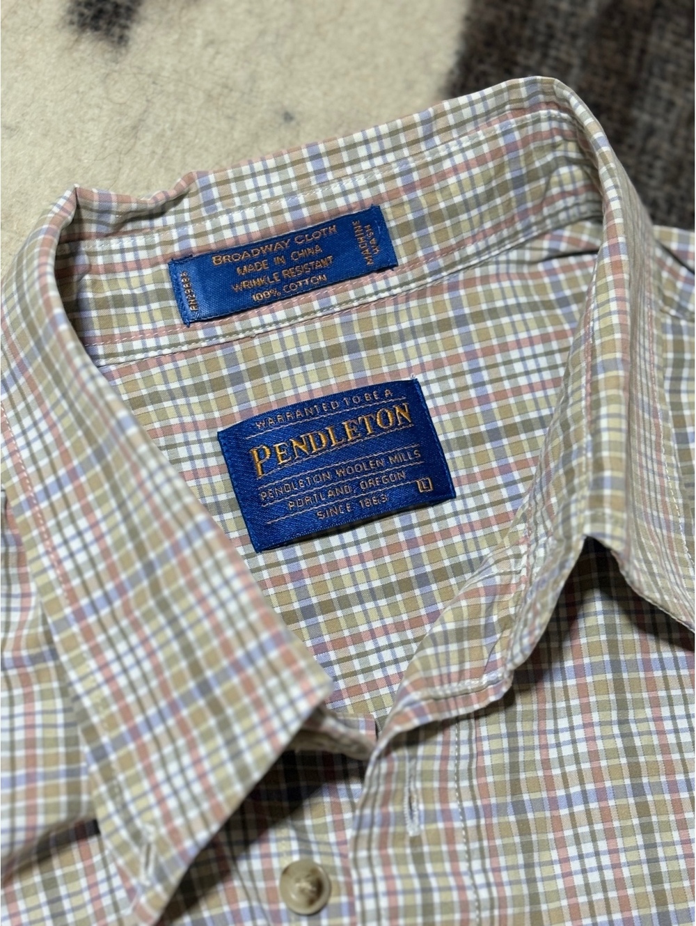 Pendleton Broadway Cloth Long Sleeve Button-Up Shirt Size L